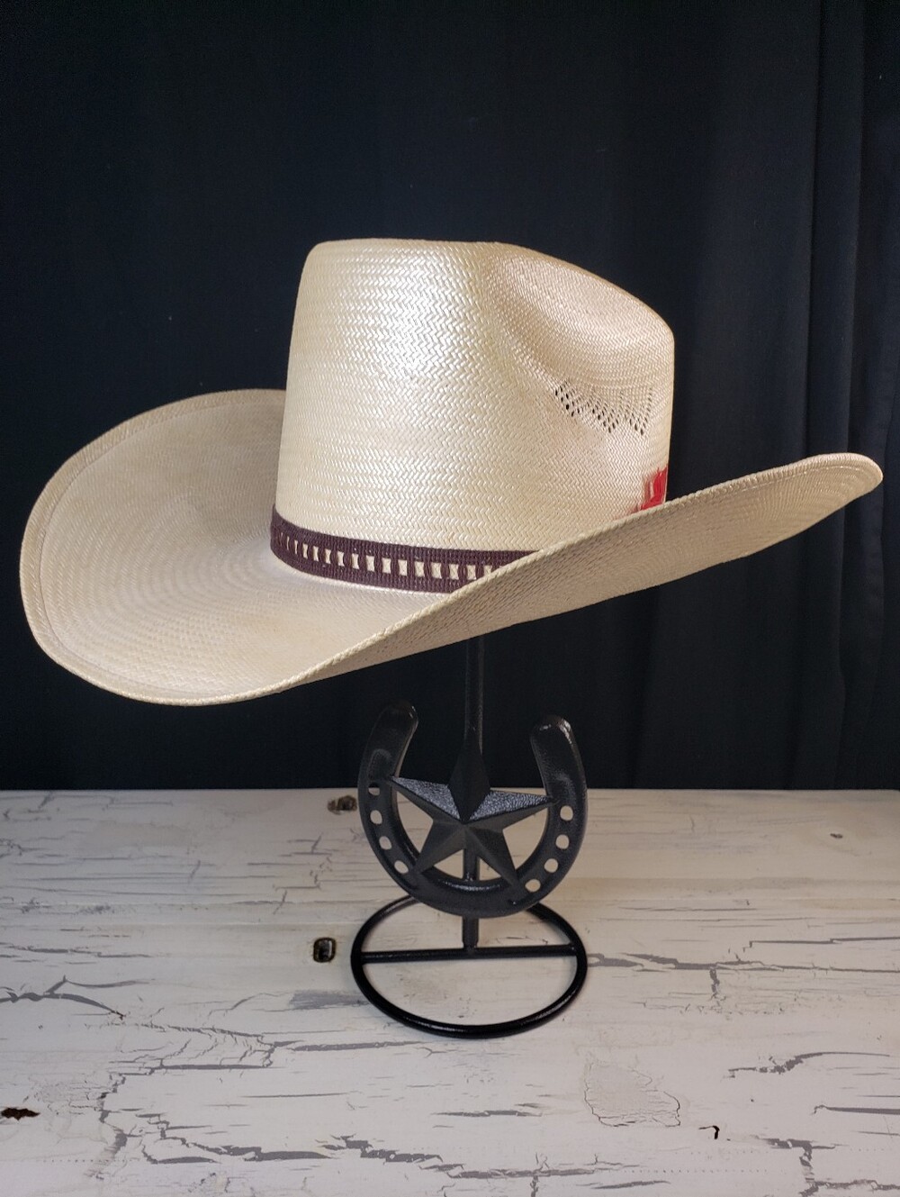 Iconic Stetson Roadrunner Straw Cowboy Hat in Size 7-1/4